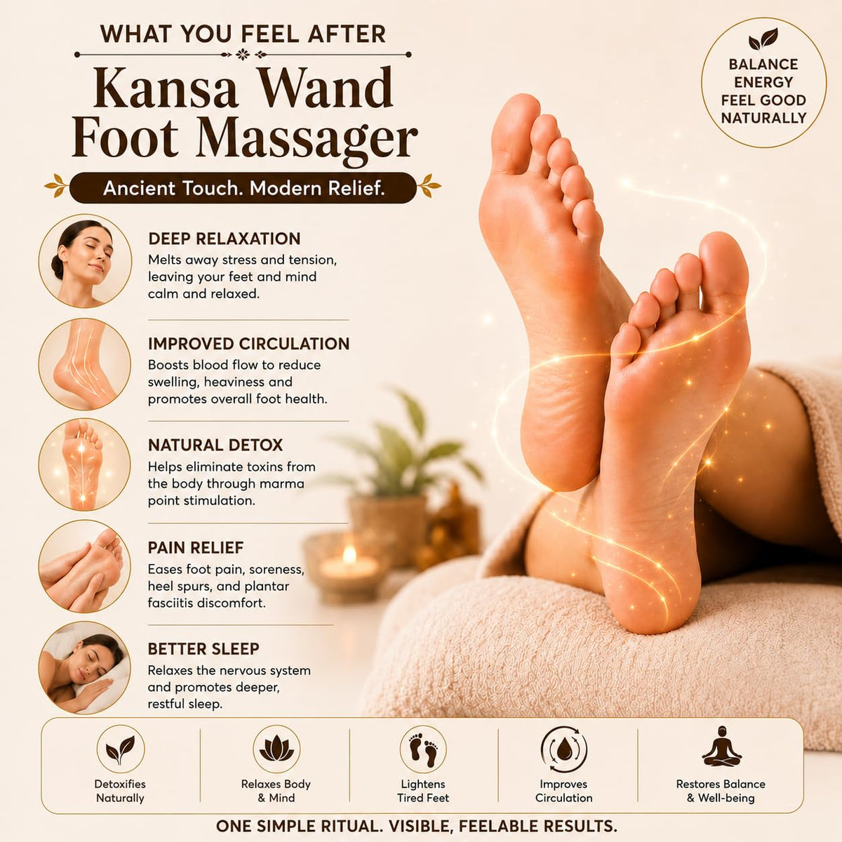 Kansa Facial Massager | Natural Face Massage & Relaxation Tool