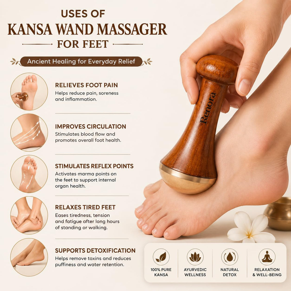 Kansa Facial Massager | Natural Face Massage & Relaxation Tool