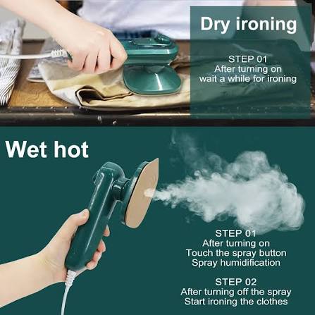Portable Mini Steam Iron – 2-in-1 Wet & Dry Iron