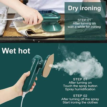 Portable Mini Steam Iron – 2-in-1 Wet & Dry Iron